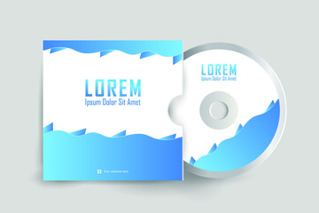 CD cover with Disk design template. Stylized CD Cover design template. Luxury, Modern, Elegant, Professional Minimalist Business Cd cover design design with disk label design. Vector illustration