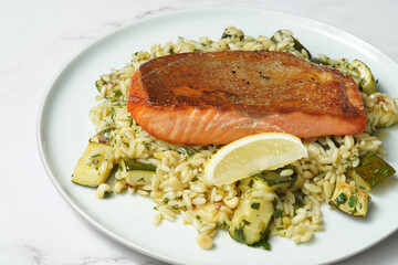 Grilled Salmon with rice