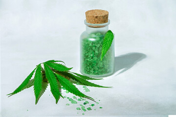 hemp bath salt, natural cosmetic product