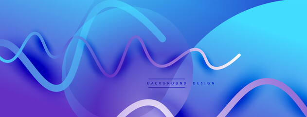 Abstract gradient background with wave line with shadow effect. Geometric composition. 3D shadow effects and fluid gradients