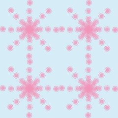 Seamless pink flowers template background.