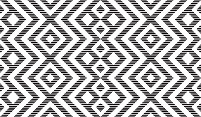 Seamless pattern repeating design with geometric shapes.