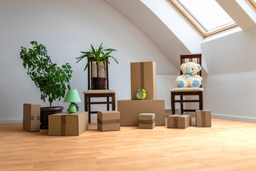 Moving into the new house.