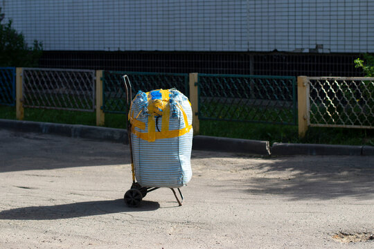 A Bag On A Trolley. Forgotten Suspicious Bag.