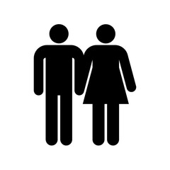 Couple - man and woman icons. Vector illustration.