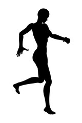 Fototapeta na wymiar Silhouette of a running girl isolated on a white background. Vector illustration