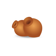 Kvevri or Qvevri, Georgian traditional wine making clay vessel realistic vector illustration. Ancient Georgian clay pottery for wine isolated on white background. Part of set.