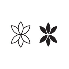 lily flower icon, black and white lily flower icon, logo template for company brand and logo