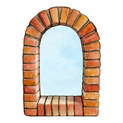 Watercolor brick arch european style