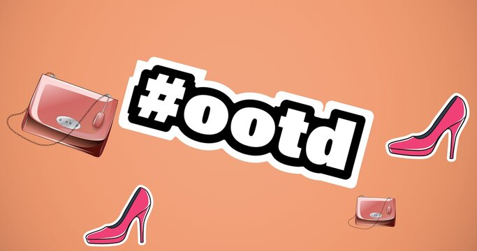 Composition of ootd text on pink background