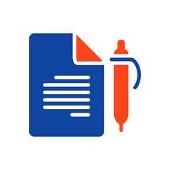 Contract Document With Pencil outline glyph icon