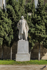 Neoclassical Library bulding in Athens, designed as part of architectural "Trilogy" in 1859. Athens, Greece