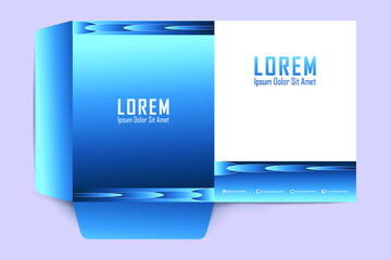 Folder design template. Cover design for folder, brochure, catalogue, layout for placement of photos and text, creative modern design of geometric elements. Vector illustration 