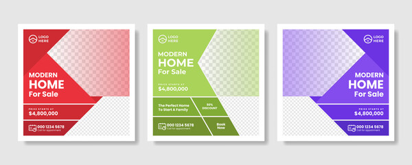 Real Estate Social Media Post & Web banner or square flyer template