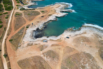Costa Merlata, Ostuni photographed with drone from above. It offers one of the most beautiful...