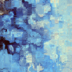 Vector image with imitation of grunge datamoshing texture.