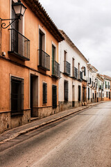 Old and majestic houses in the streets of Villanueva de los Infantes village