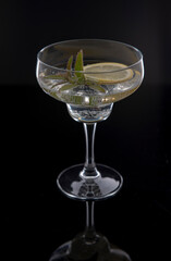 Vertical image of a Margarita on a black background 