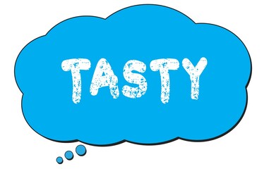 TASTY text written on a blue thought bubble.