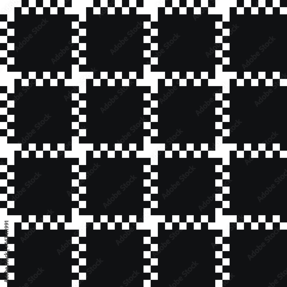 Poster Checker frames pattern. Vector black squares and checker border.