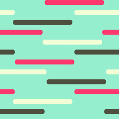 Seamless vector pattern with straight line on blue background. Simple horizontal stripes wallpaper design. Decorative geometric fashion textile.