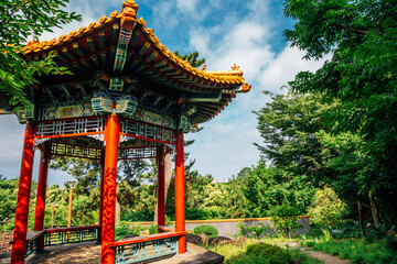 Seobok park Chinese style traditional garden in Jeju Island, Korea
