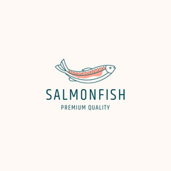 Salmon fish logo icon design template vector illustration