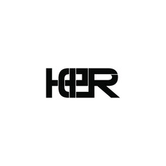 her letter original monogram logo design