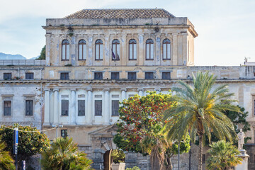 Forcella De Seta Palace with Porta dei Greci gate in Palermo, capital of Sicily Island in Italy