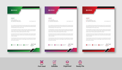 Modern Creative & Clean business style letterhead design template in flat style print with vector