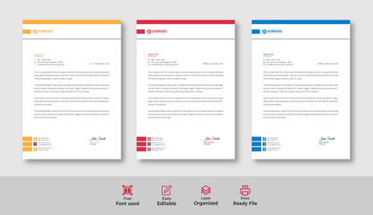 Modern Creative & Clean business style letterhead design template in flat style print with vector