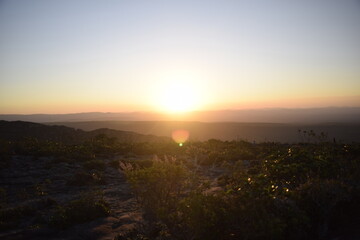 sunset over the mountains