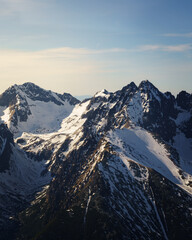 High Tatras mountains Slovakia landscape. A view from a plane.