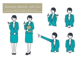 Business woman suit simple variation