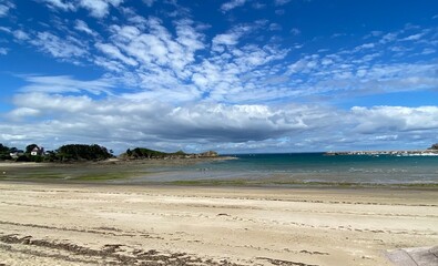 Paysage de erquy en Bretagne ,plage en France 