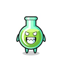 evil expression of the lab beakers cute mascot character