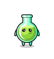 the lazy gesture of lab beakers cartoon character