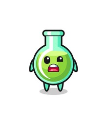 the shocked face of the cute lab beakers mascot