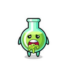 the cute lab beakers character with puke