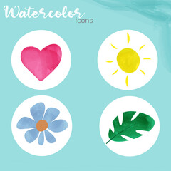 
watercolor icons
