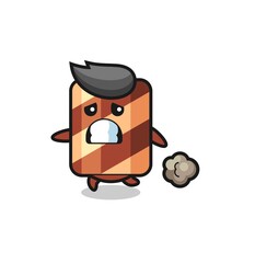 illustration of the wafer roll running in fear