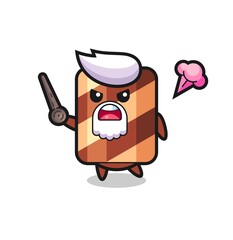 cute wafer roll grandpa is getting angry