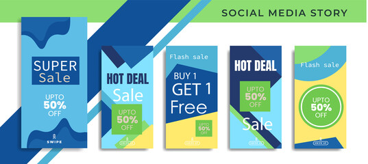 5 set Social Media Network Sales Banner Backgrounds, Mobile App, Poster, Flyer, Coupon,Advertisement, Smartphone Template Story, Abstract liquid Modern shapes. editable template eps 10 vector.