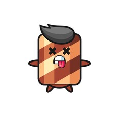 character of the cute wafer roll with dead pose