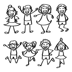 Happy kids cartoon illustration background