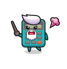 cute calculator grandpa is getting angry
