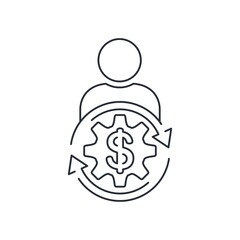 Financial aspiration. Vector linear icon isolated on white background.