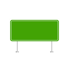 green blank information traffic sign isolated