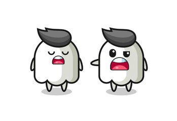 illustration of the argue between two cute ghost characters