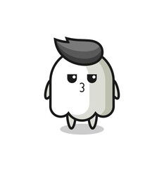 the bored expression of cute ghost characters